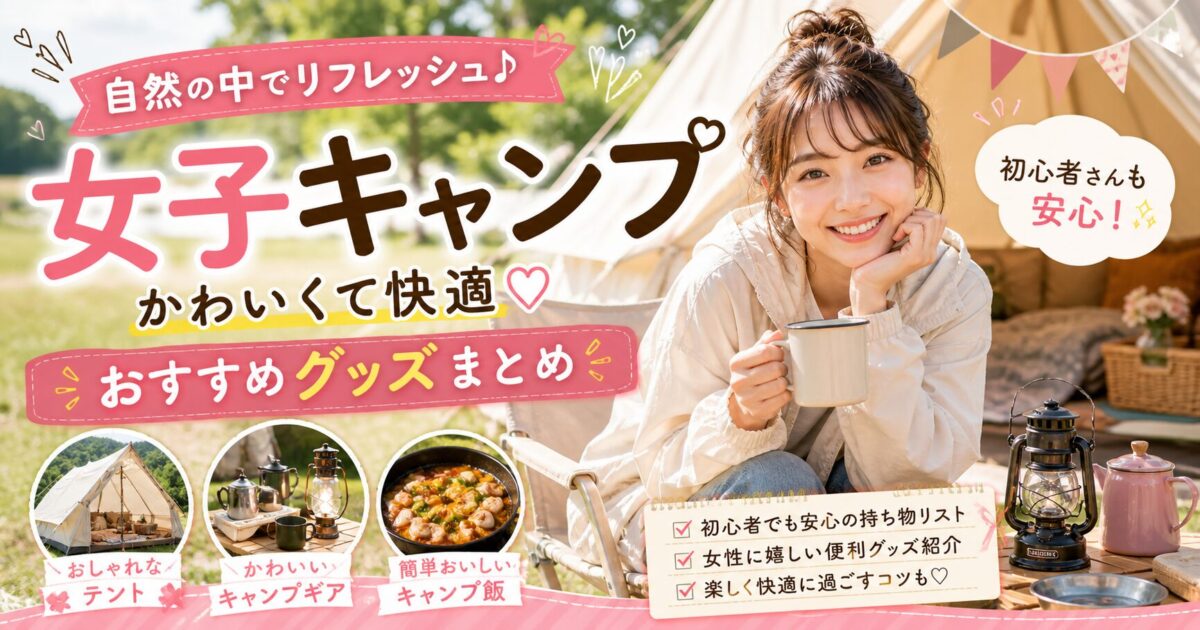 女子キャンプ便利グッズ|おしゃれで快適なアイテムまとめ